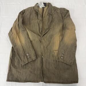 Liberty Blues Blazer Mens 2XL Brown Denim Sport Coat Casual 2 Button Jacket